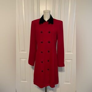 Vintage JONES NEW YORK, Red Double-Breasted Blazer/Dress, Size 10